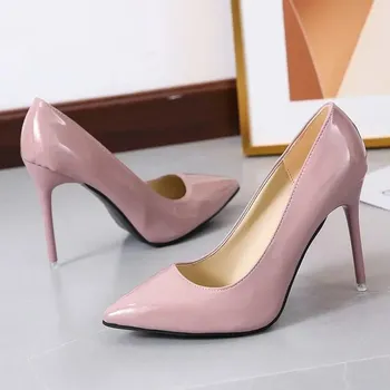 Dámské lodičky Elegantní lodičky na vysokém podpatku s úzkou špičkou Barva: Růžová, Velikost: 36