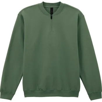Pánská mikina Gildan Mikina Softstyle Midweight Adult Fleece 1/4 Zip Velikost: M, Barva: military