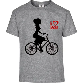 Pánské tričko Tričko I love you | Cycling Druh: Dětské, Barva: Šedá, Velikost: 110-XS