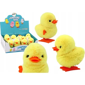 Hračka pro nejmenší Skákající Kuře Natahovací Plyšová Hračka Dekorace Žluté