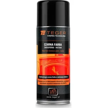Barva ve spreji Černá žáruvzdorná barva - matná, 400 ml, Teger