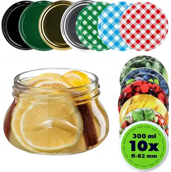 Sklenice Skleněná zavařovací sklenice Kadax Klara 300 ml na zavařeniny 10 ks se šroubovacím uzávěrem fi 82
