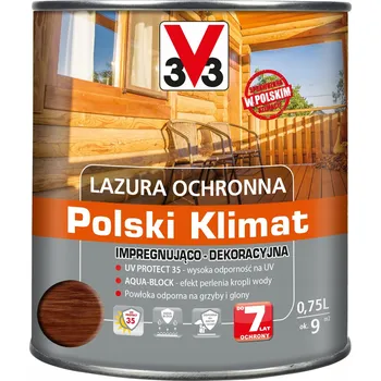Lak na dřevo V33 Lazura Polský Klimat 0,75l - lazura na exotické dřevo