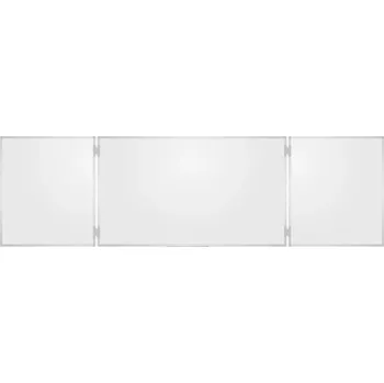 Magnetická tabule Rocada 6729, třídílná, zavírací, hliníkový rám, 400x100 cm (zavřená 200x100 cm), smaltovaná, bílá