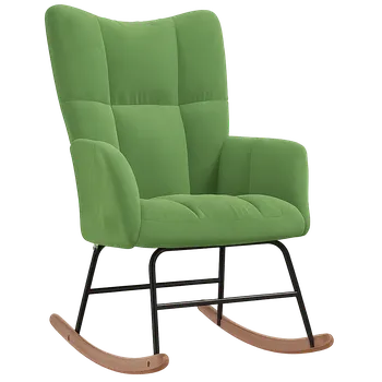 Křeslo Křeslo ušák, relaxační, houpací, nohy tmavé, látka zelená, VASCO