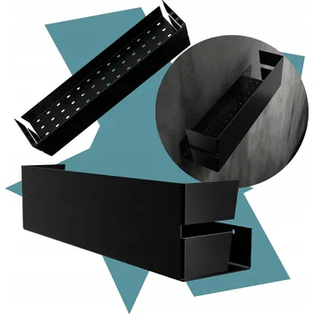 Koupelnový nábytek Závěsná koupelnová police loft, černá matná, kovová, nerezová 40 cm