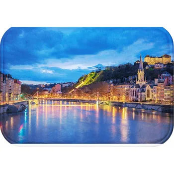 Koupelnová předložka KOUPELNOVÁ PŘEDLOŽKA RYCHLESCHNOUCÍ VODĚODOLNÁ PROTISKLUZOVÁ STYL PŘÍRODA