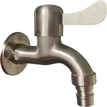 Vodovodní kohout AZTE Vodovodní KOHOUTEK NEREZ s adapterem pro hadici 1/2", kovově šedý