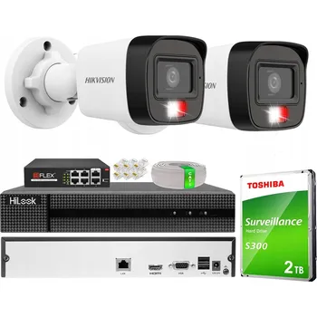 Bezpečnostní kamera Monitorovací sada HIkvision 4MPX 2 Venkovní kamery PoE Mikrofon Disk 2TB