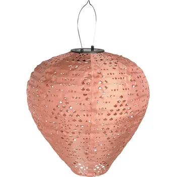 Lucerna House Nordic Závěsná LED lucerna, solární, venkovní, růžová, 30 cm, Greatham