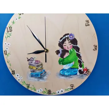 Hodiny Hodiny Mateřství - ručně malovaný originál - velké hodiny