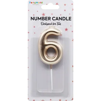 Dortová svíčka Dortová svíčka číslo 6 rosegold