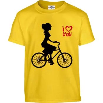 Pánské tričko Tričko I love you | Cycling Druh: Dětské, Barva: Žlutá, Velikost: 110-XS