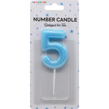 Dortová svíčka Dortová svíčka číslo 5 modrá