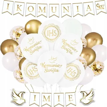 Balónek BALÓNKY SVATÉ PŘIJÍMÁNÍ Vánoční dekorace pro SVATÉ PŘIJÍMÁNÍ + JMÉNO