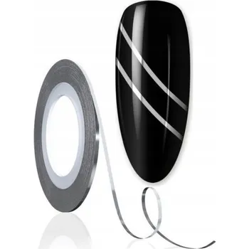 5x Tenká stříbrná páska/nitka na zdobení nehtů