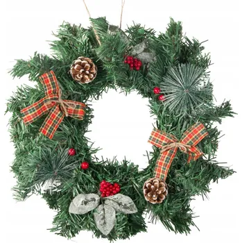 Vánoční dekorace VÁNOČNÍ DEKORACE DEKORAČNÍ VĚNEC OZDOBA NA DVEŘE VÁNOČNÍ STĚNA
