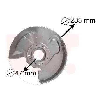 Brzdový kotouč Ochranný plech proti rozstřikování, brzdový kotouč VAN WEZEL 3758371