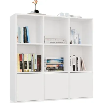 regál Regál MALAX 3x3 se 3 dvířky 110 cm bílý