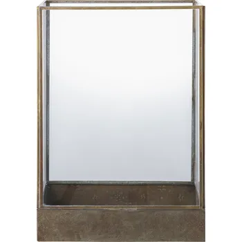 Lucerna House Nordic Skleněná lucerna, kov/sklo, hnědá, 36,5 cm, Manali