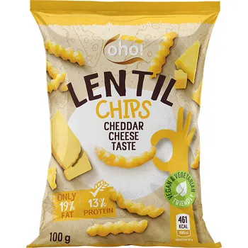 Chipsy z červené čočky s příchutí sýra čedar 100 g