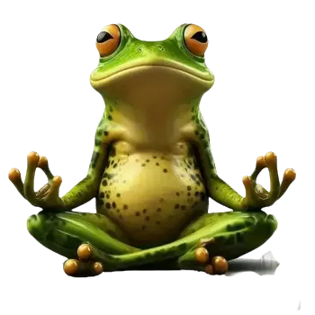 Nažehlovací obrázek - meditující žabák (18,0 x 16,0 cm)