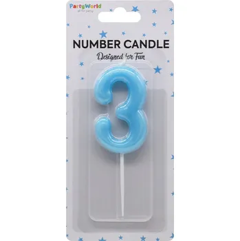 Dortová svíčka Dortová svíčka číslo 3 modrá