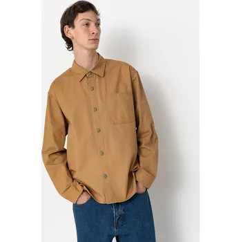 Pánská košile Brixton Selden Overshirt (tobacco brown worn wash) XL, hnědá