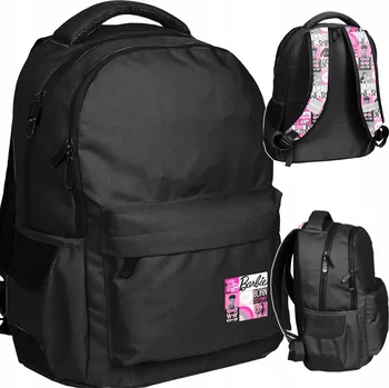 Školní batoh Školní batoh Barbie BeUniq s více přihrádkami, černý, 21 l