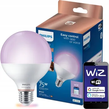 Žárovka LED žárovka E27 G95 11W (ekvivalent 75W) 2200-6500K + RGB SMART WiFi Philips WiZ