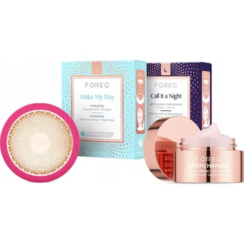 Pleťová maska FOREO UFO 3, nawilżacz twarzy + 14 maska UFO + nawilżająca maska na noc