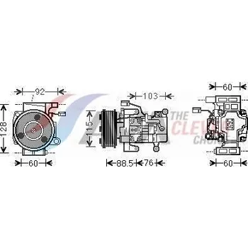 Kompresor klimatizace Kompresor, klimatizace AVA MZAK251