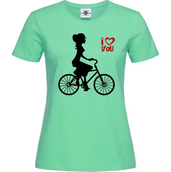 Dámské tričko Tričko I love you | Cycling Druh: Dámské, Barva: Světle Zelená, Velikost: M