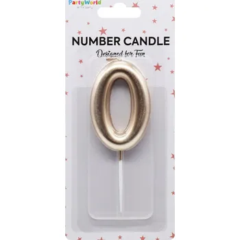 Dortová svíčka Dortová svíčka číslo 0 rosegold