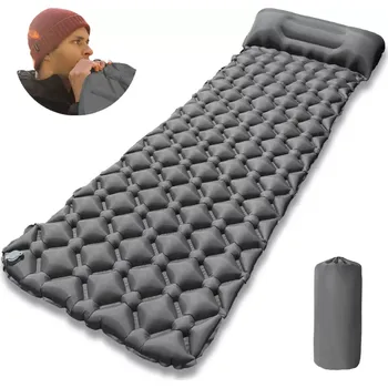 kempingová židle Nafukovací turistická karimatka s polštářem šedá (NMR6)