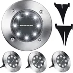 Solární zahradní lampa LED pro montáž na zem, studená bílá, IP65, 12 ks