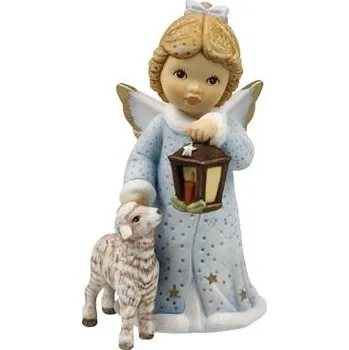 Vánoční dekorace Goebel Andělská figurka Jasný svit v betlémské stáji - Zimní andílci Nina & Marco