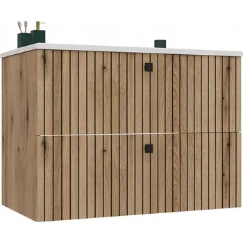 Policová skříň Závěsná skříňka s umyvadlem TIGO 2S 80 cm dub evoke