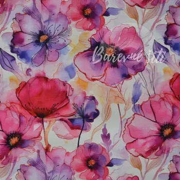 Galanterie Úplet, Růžovofialové makové květy (E) (Luxusní vzory z Turecka)