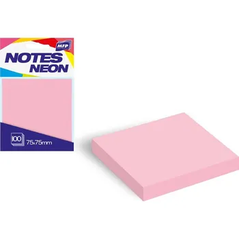 Bloček samolepící 75x75, 100 listů růžový neon