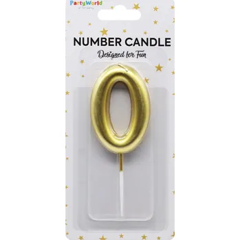 Dortová svíčka Dortová svíčka číslo 0 zlatá