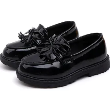 Dívčí obuv Klasické dětské polobotky s třásněmi, elegantní styl Velikost: 31, Barva (Varianta): Černá