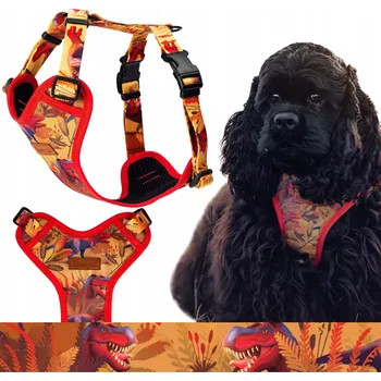 Postroj pro psa LEHKÉ netlakové postroje pro středně velké psy typu teriér S 20 mm Ukory JURRASIC