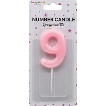 Dortová svíčka Dortová svíčka číslo 9 růžová