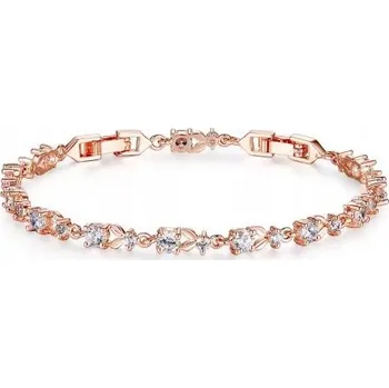 Náramek Pozlacený náramek s zirkony zirkony, 14karátové zlato, 9 Cm