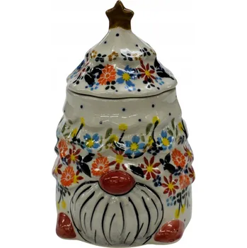 Dóza na potraviny Keramická dóza Gnóm s víkem, keramika Bolesławiec