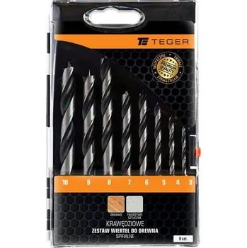 Vrták Sada vrtáků do dřeva, okrajové spirálové, 8 ks