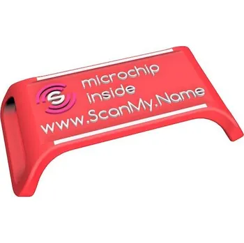 psí známka Výprodej - ScanMy.Name chytrá psí známka s čipem - Červená