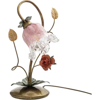 Stojací lampa Light for home - Stolní lampa s kovovými květinami 15200 "KATERINA", 1x40W, E14, zlatá, měď, zelená, růžová