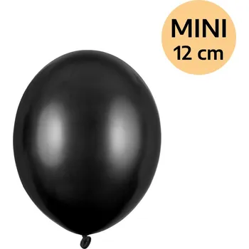 Balónek PartyDeco Balonek latex černý metalický DEKORAČNÍ 12 cm, 1 ks